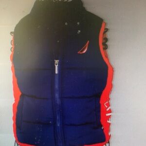 Nautica Navy & Red Puffer Vest